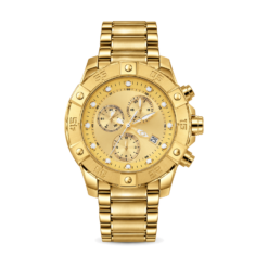 Light Gold-Tone Three-Subdial Watch